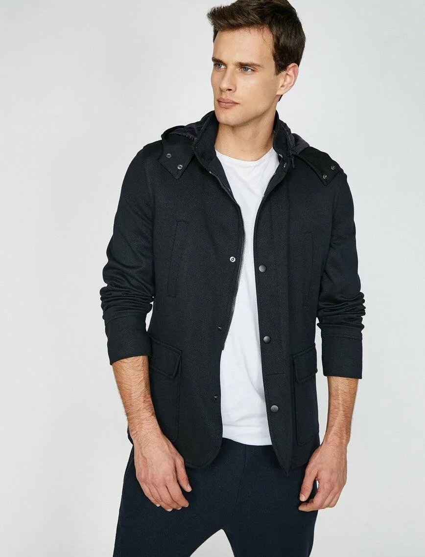10809 Navy Hooded Jacket