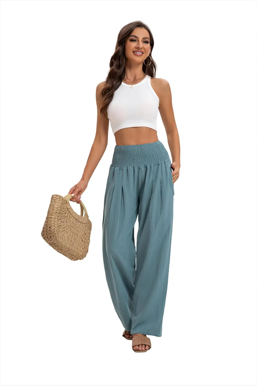 2024 Autumn Women's Pants Wide Leg high Waist Leisure Sports Comfortable Travel Casual Pants