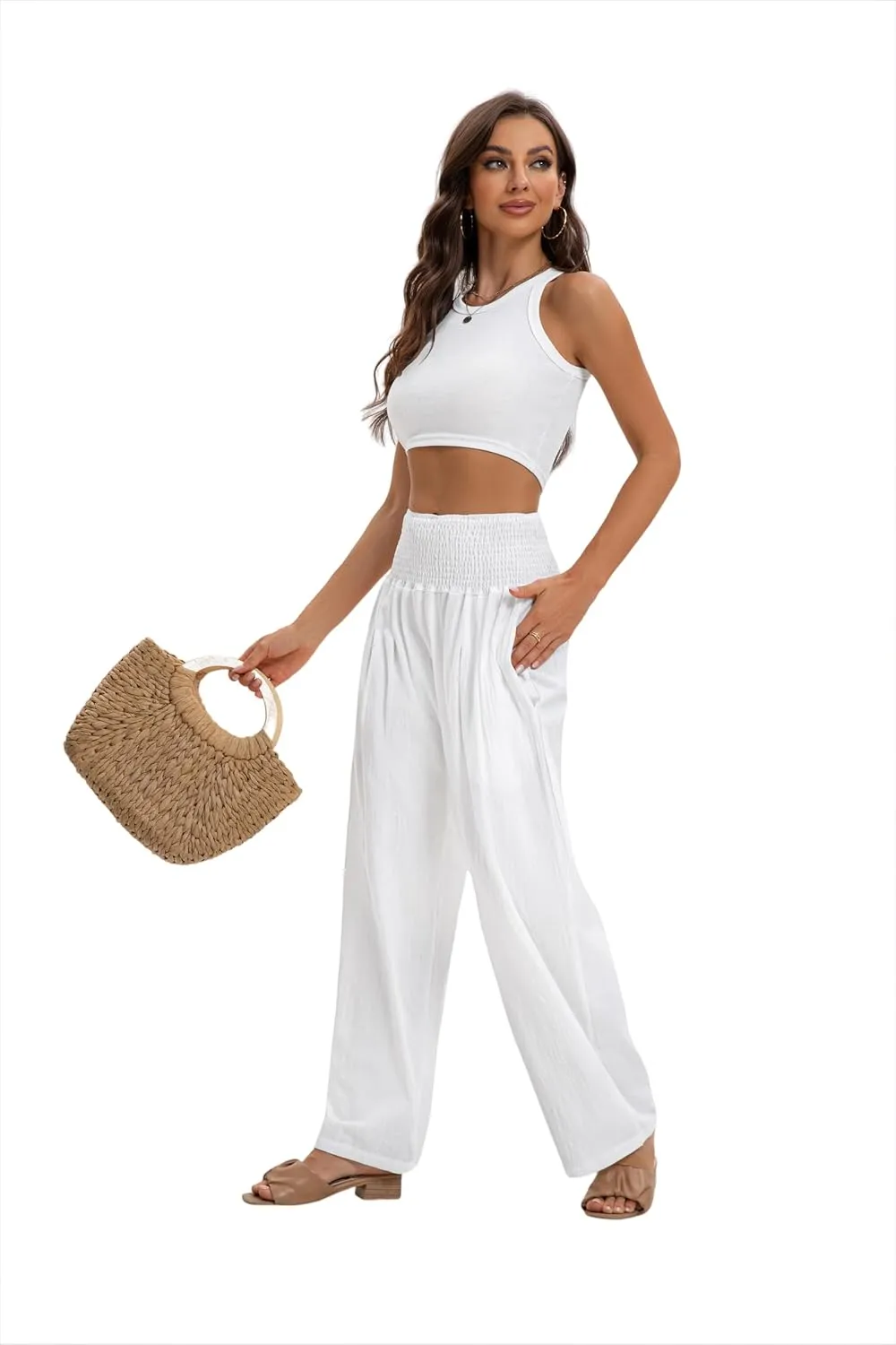 2024 Autumn Women's Pants Wide Leg high Waist Leisure Sports Comfortable Travel Casual Pants