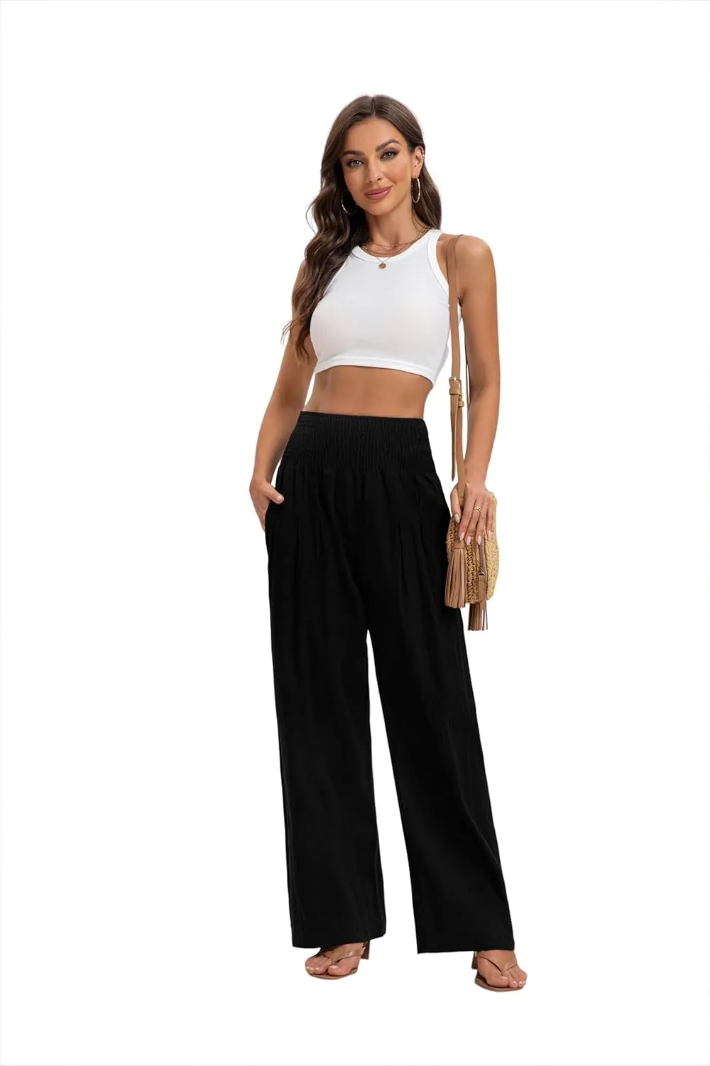 2024 Autumn Women's Pants Wide Leg high Waist Leisure Sports Comfortable Travel Casual Pants