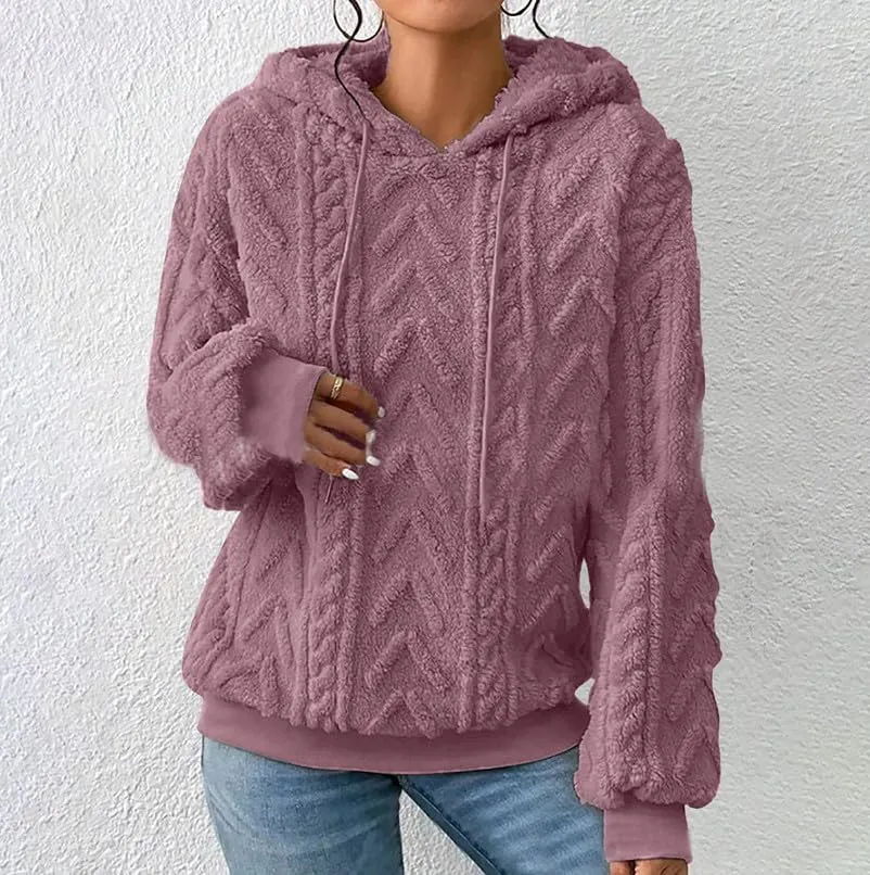 Akivide Womens Oversized Fuzzy Fleece Hoodies Fall Winter Warm Loose Sherpa Long Sleeve Drawstring Pullover Sweatshirt Outfit