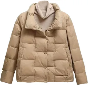 Autumn Winter Lightweight Women's Down Cotton Jacket Padded Coat Stand Collar Parkas Ultra-Light Short