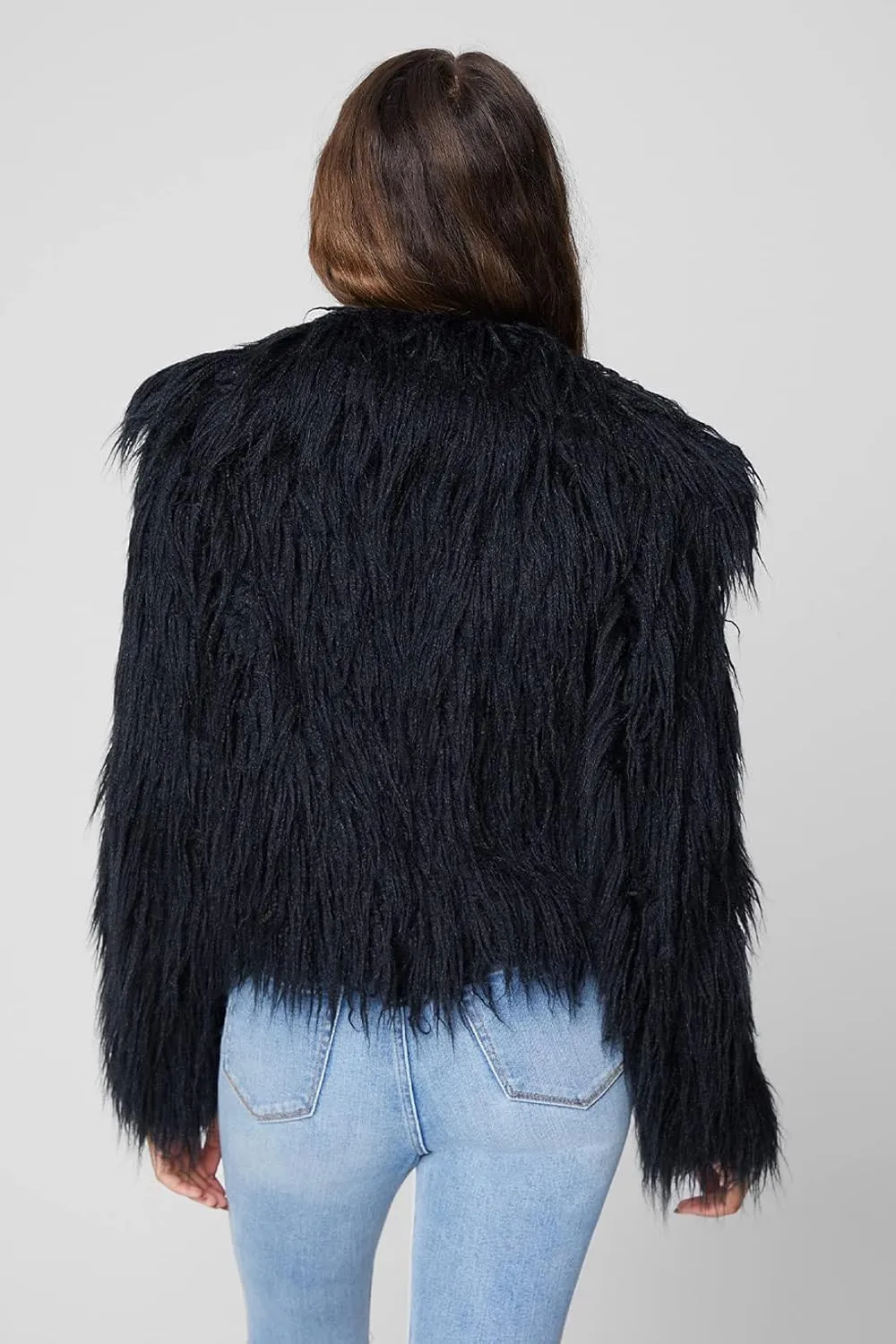 [BLANKNYC] womens Faux Fur Cropped Jacket, Comfortable & Stylish Coat