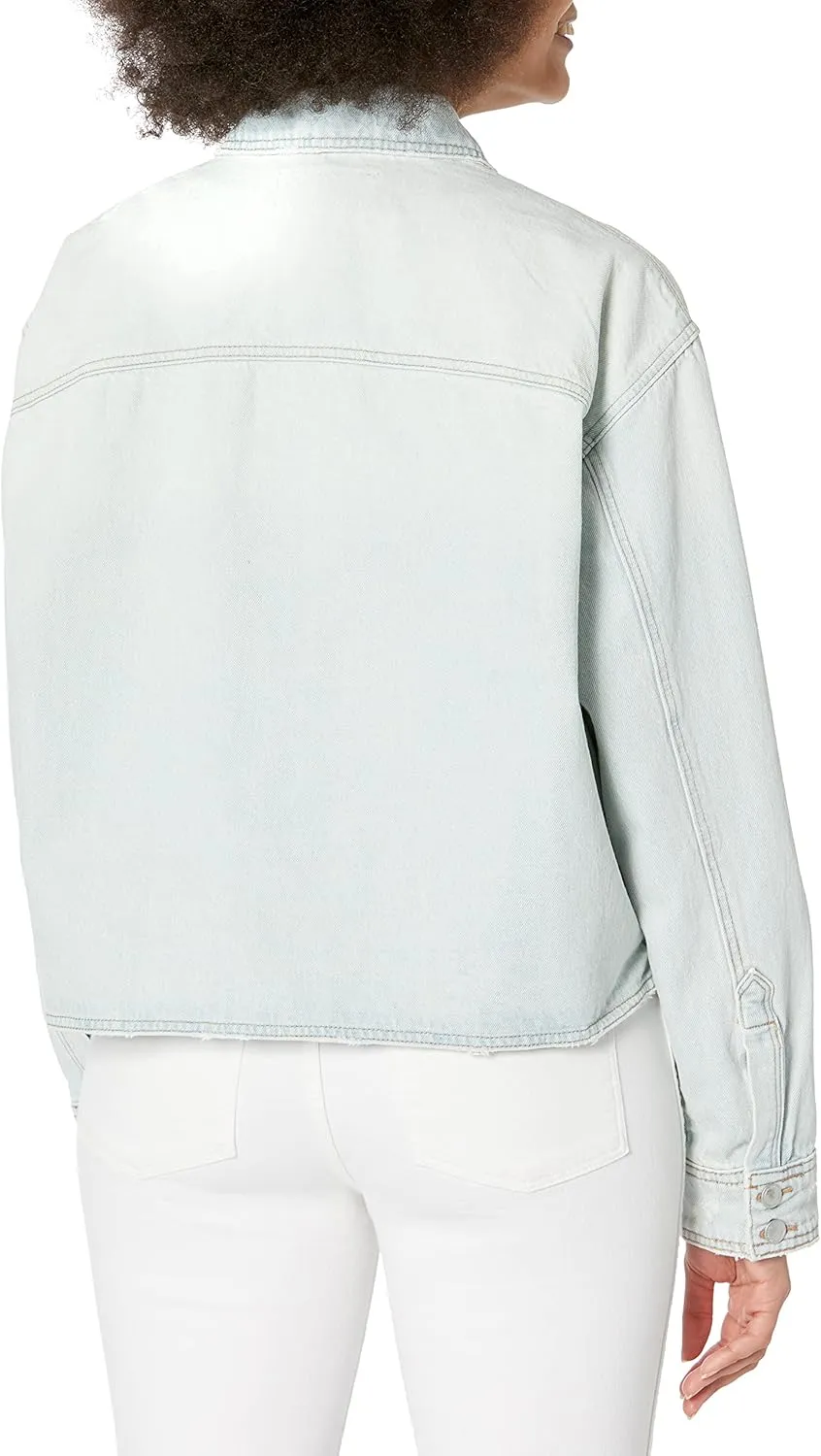 [BLANKNYC] womens Luxury Clothing Denim Trucker Jacket, Comfortable & Stylish Coat