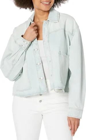 [BLANKNYC] womens Luxury Clothing Denim Trucker Jacket, Comfortable & Stylish Coat