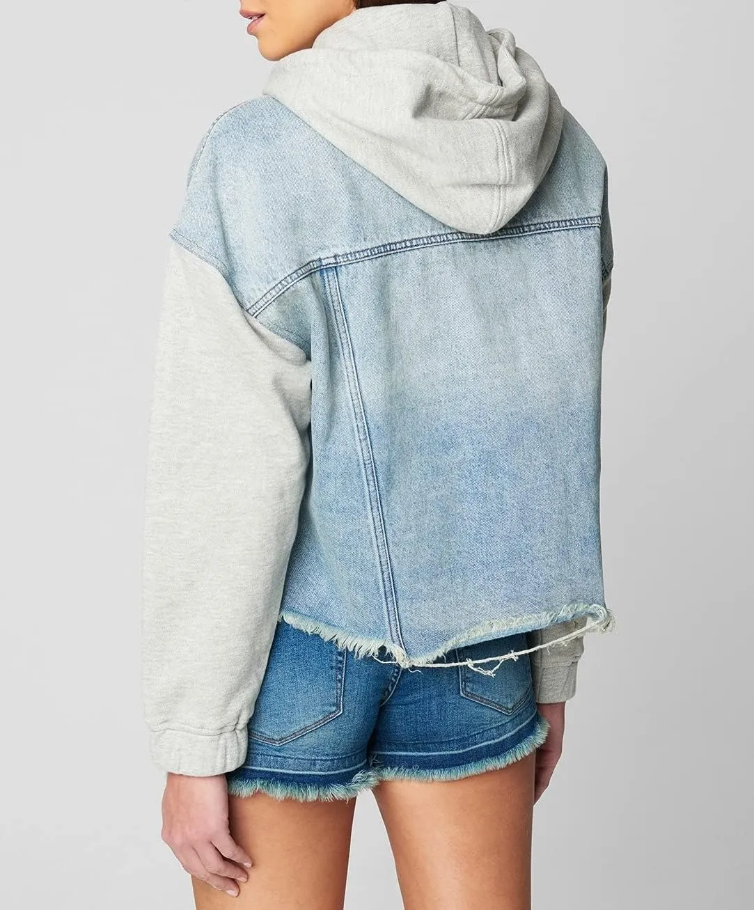 [BLANKNYC] womens Luxury Clothing Hooded Denim Jacket, Comfortable & Stylish Coat