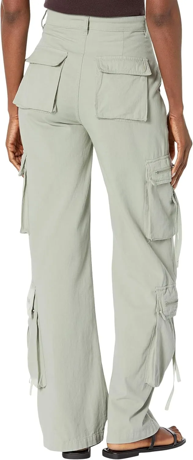 [BLANKNYC] Womens Luxury Clothing Rib Cage Wide Leg Oversized Cargo Pants, Comfortable & Stylish