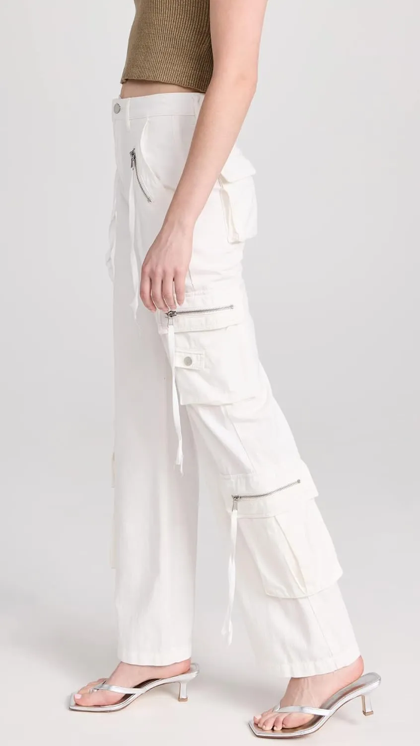 [BLANKNYC] Womens Luxury Clothing Rib Cage Wide Leg Oversized Cargo Pants, Comfortable & Stylish