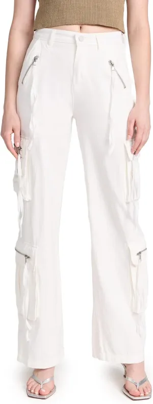 [BLANKNYC] Womens Luxury Clothing Rib Cage Wide Leg Oversized Cargo Pants, Comfortable & Stylish