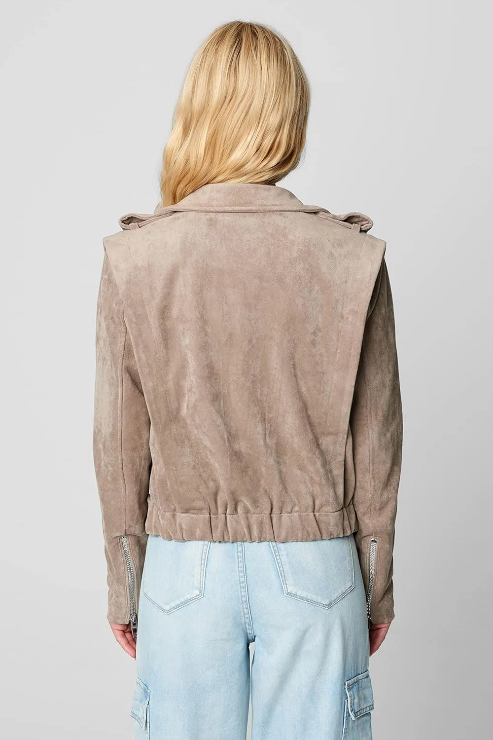 [BLANKNYC] Womens Luxury Clothing Suede Moto Jacket, Comfortable & Stylish Coat
