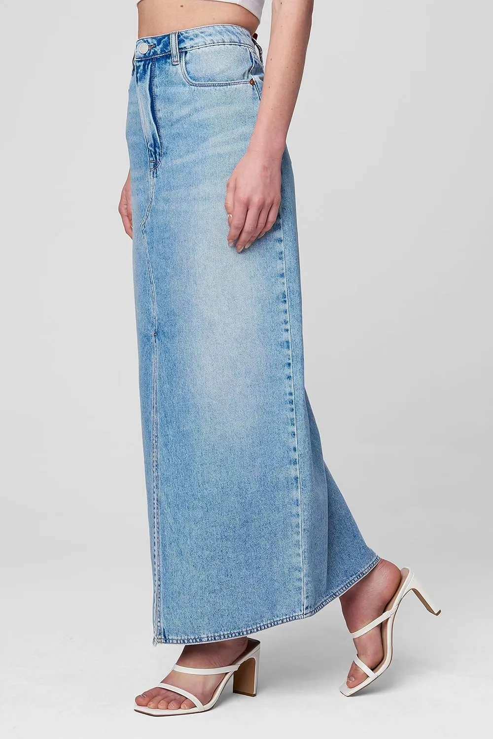 [BLANKNYC] Womens Luxury Clothing Sustainable Denim Distressed Five Pockets Mini Skirt, Comfortable & Stylish