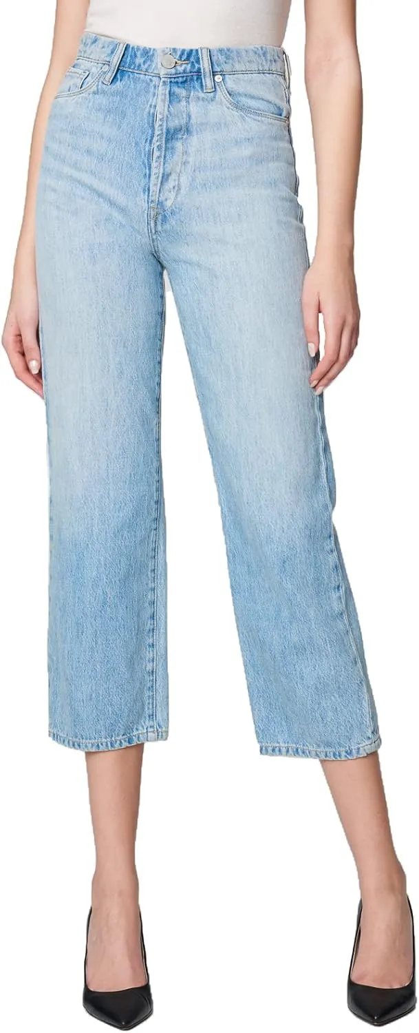 [BLANKNYC] Womens Medium Wash Five Pocket High Straight Leg Jeans, Stylish & Comfortable Pants