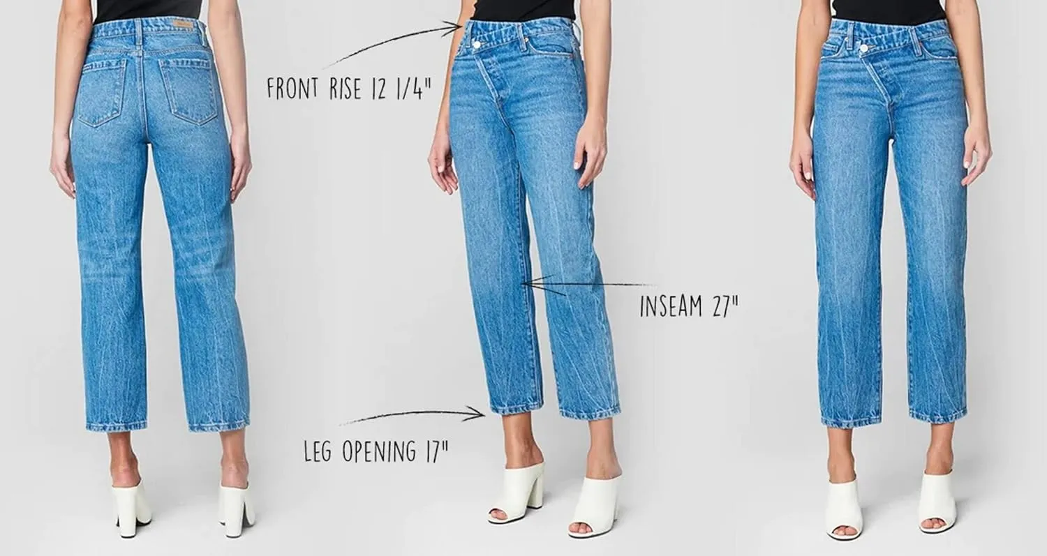 [BLANKNYC] Womens Medium Wash Five Pocket High Straight Leg Jeans, Stylish & Comfortable Pants