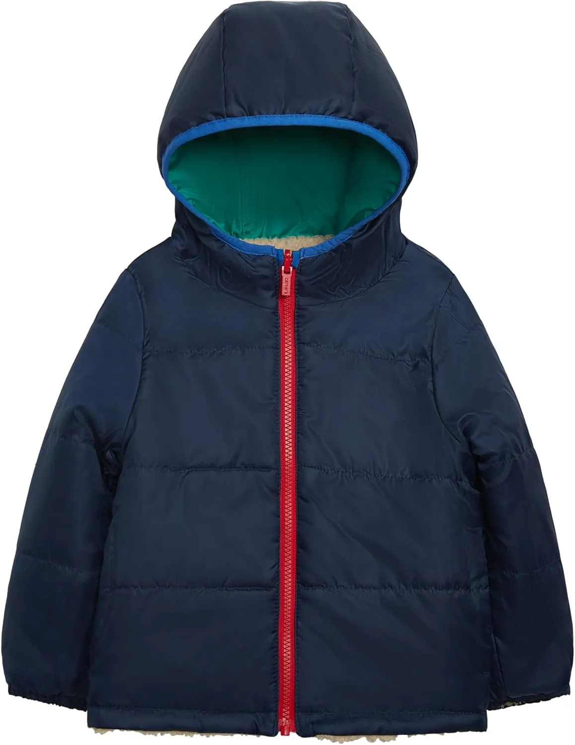 Carter's Boys Midweight Reversible Sherpa-to-Poly Hooded Jacket