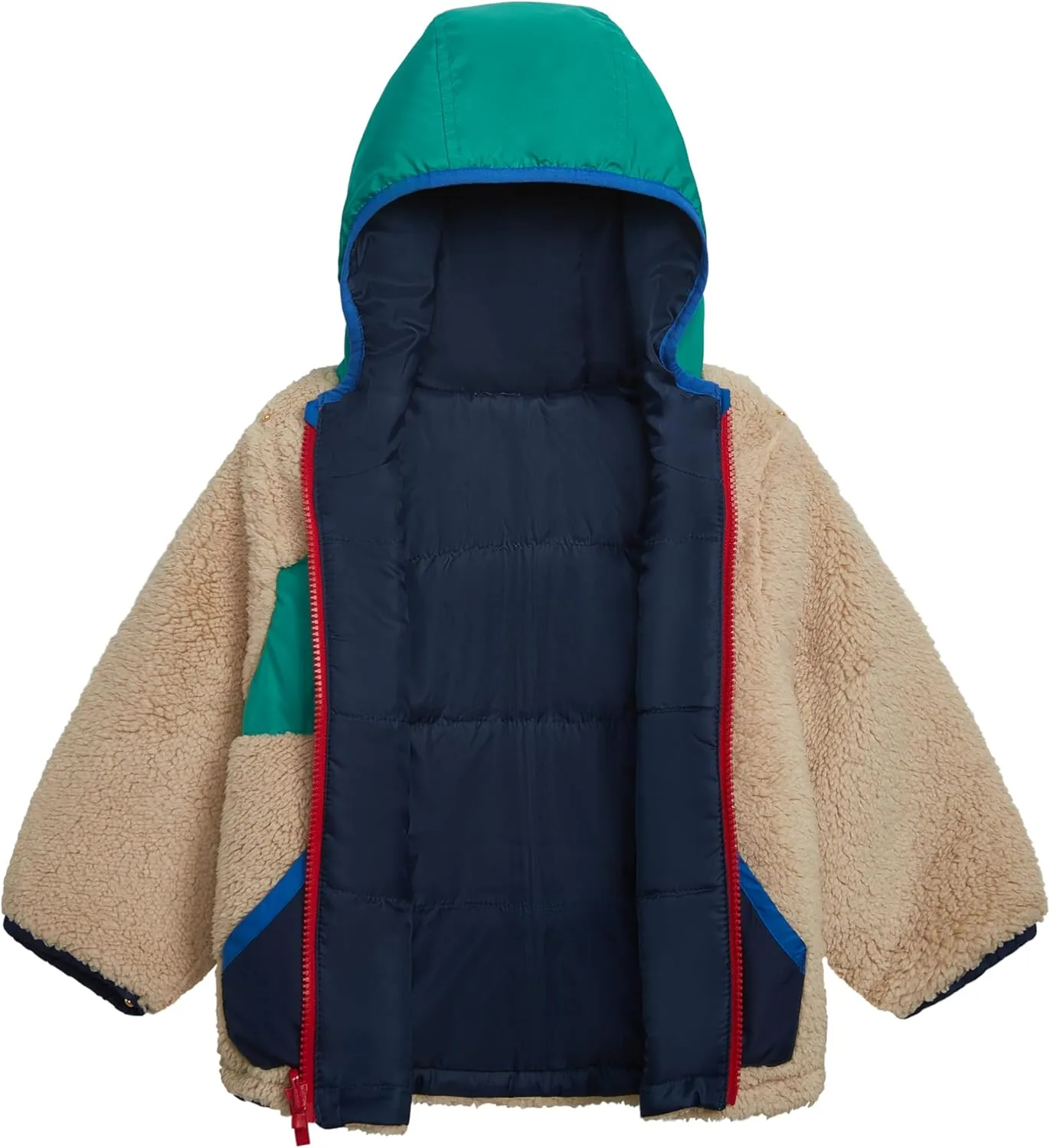Carter's Boys Midweight Reversible Sherpa-to-Poly Hooded Jacket