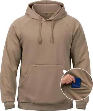 CARWORNIC Men's Hoodies Pullover Soft Hooded Sweatshirts Long Sleeve Casual Hoodies with Zipper Pocket