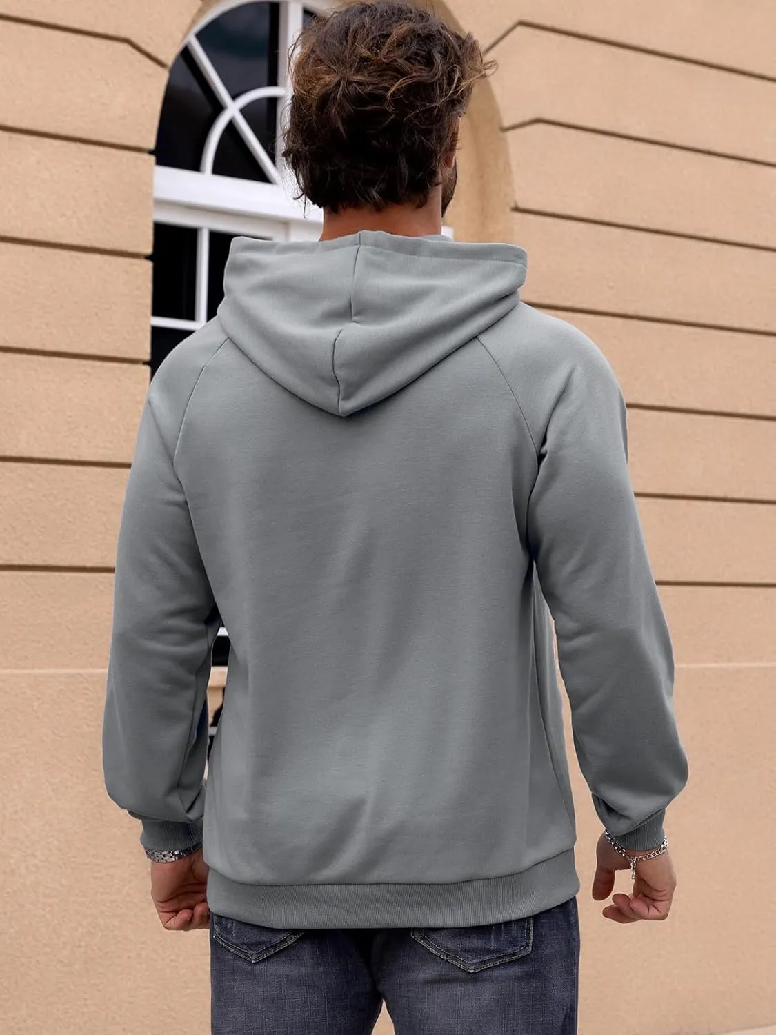CARWORNIC Men's Hoodies Pullover Soft Hooded Sweatshirts Long Sleeve Casual Hoodies with Zipper Pocket