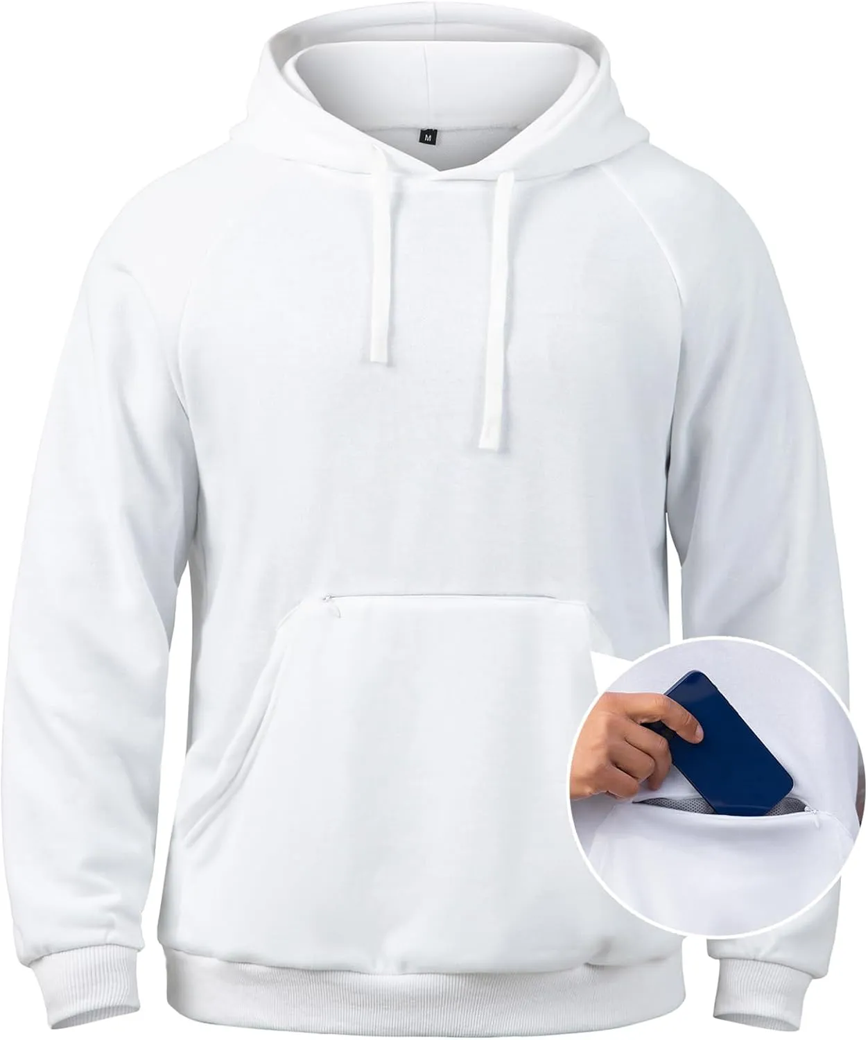 CARWORNIC Men's Hoodies Pullover Soft Hooded Sweatshirts Long Sleeve Casual Hoodies with Zipper Pocket