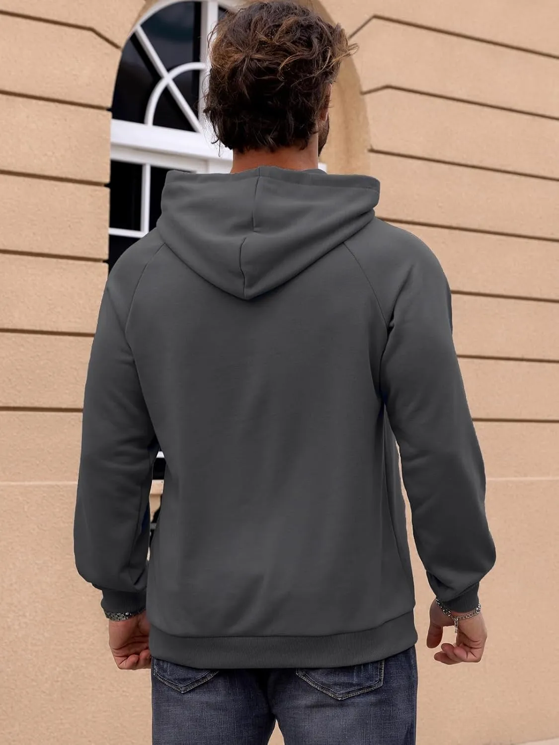 CARWORNIC Men's Hoodies Pullover Soft Hooded Sweatshirts Long Sleeve Casual Hoodies with Zipper Pocket