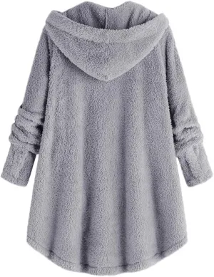 Ceboyel Women Teddy Sweatshirt Jacket Fleece Sweater Hoodies Fuzzy Sherpa Cute Pullover Tops Warm Fall Winter Clothing