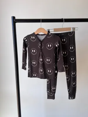 Charcoal & FF White Smile | Bamboo Two Piece Pajamas