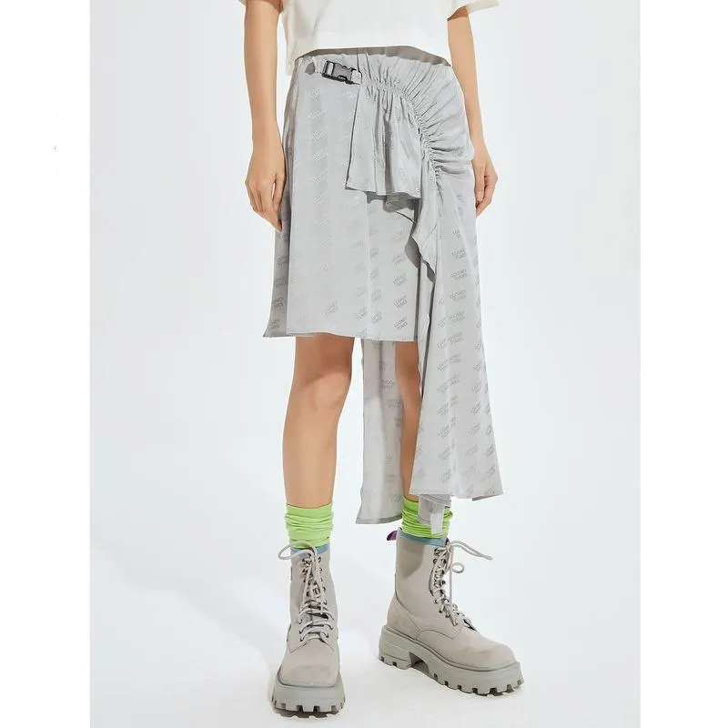 Chic Alphabet Print Knee-Length Skirt