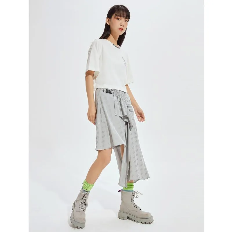 Chic Alphabet Print Knee-Length Skirt