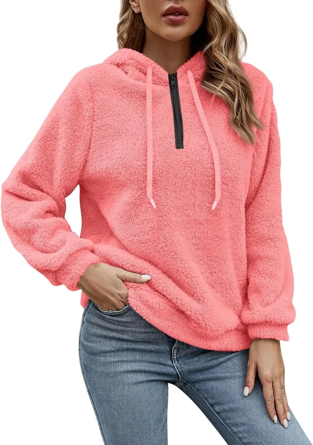 ChicCrate Womens Oversized Sherpa Pullover Hoodie Fuzzy Fleece Sweatshirt Trendy Comfrt Casual Fluffy Hoodies