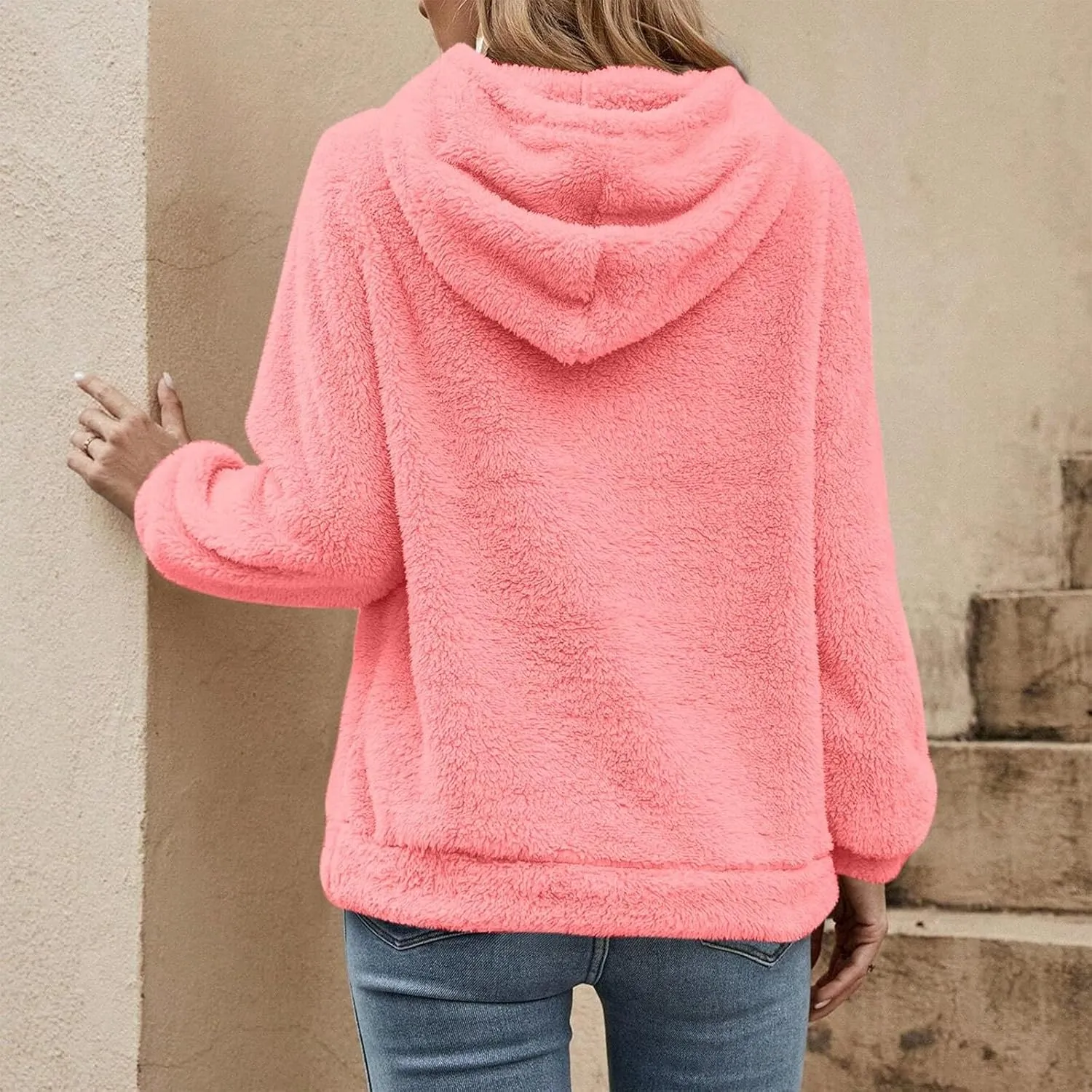 ChicCrate Womens Oversized Sherpa Pullover Hoodie Fuzzy Fleece Sweatshirt Trendy Comfrt Casual Fluffy Hoodies