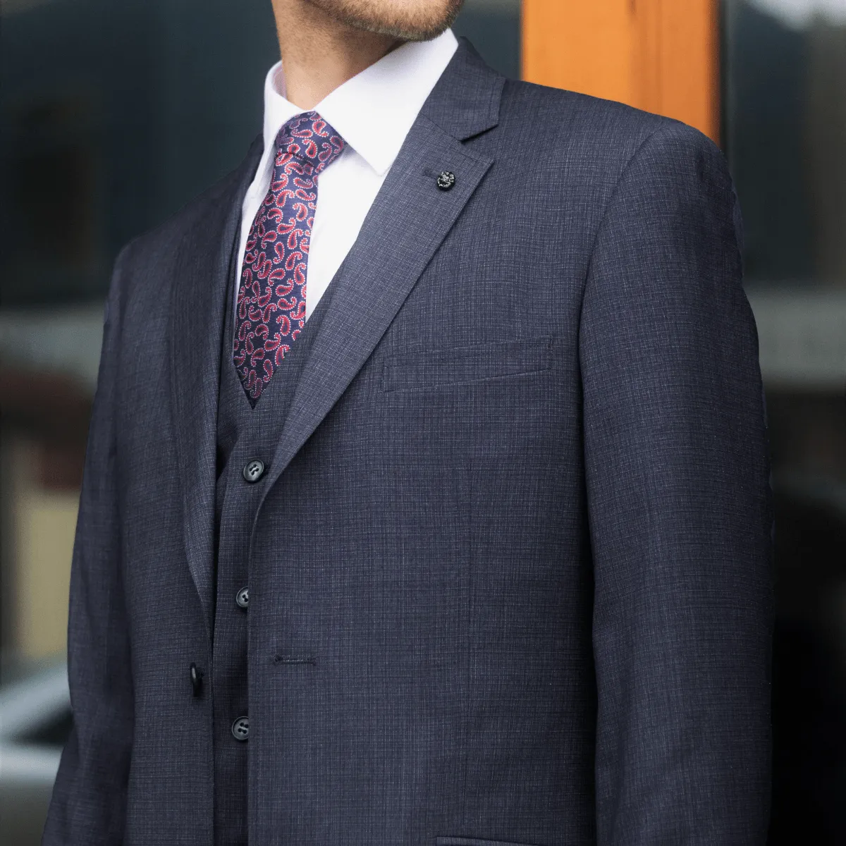 Christian Brookes Classic Fit Ryan Vest in Navy Blue