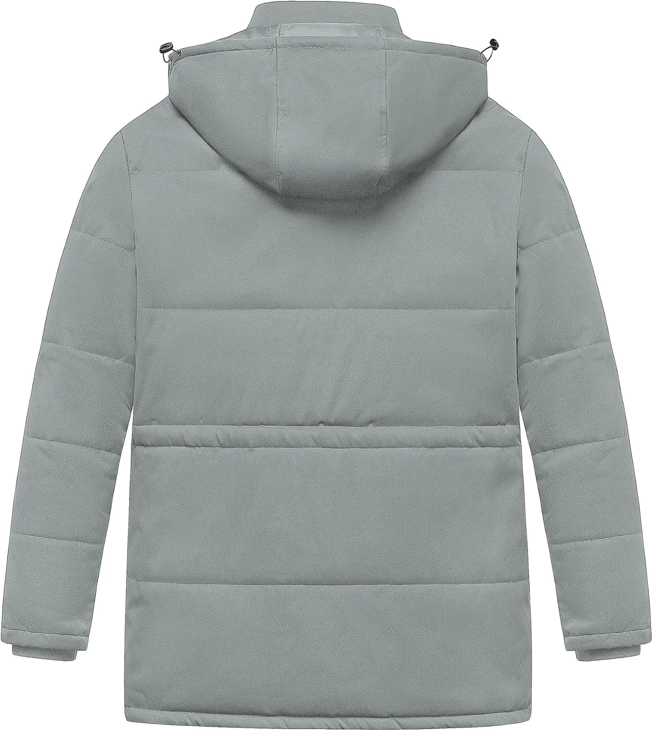 Chrisuno Men's Big and Tall Winter Coat Insulated Military Parka Jacket Waterproof Fleece Lined Thickened Detachable Hood