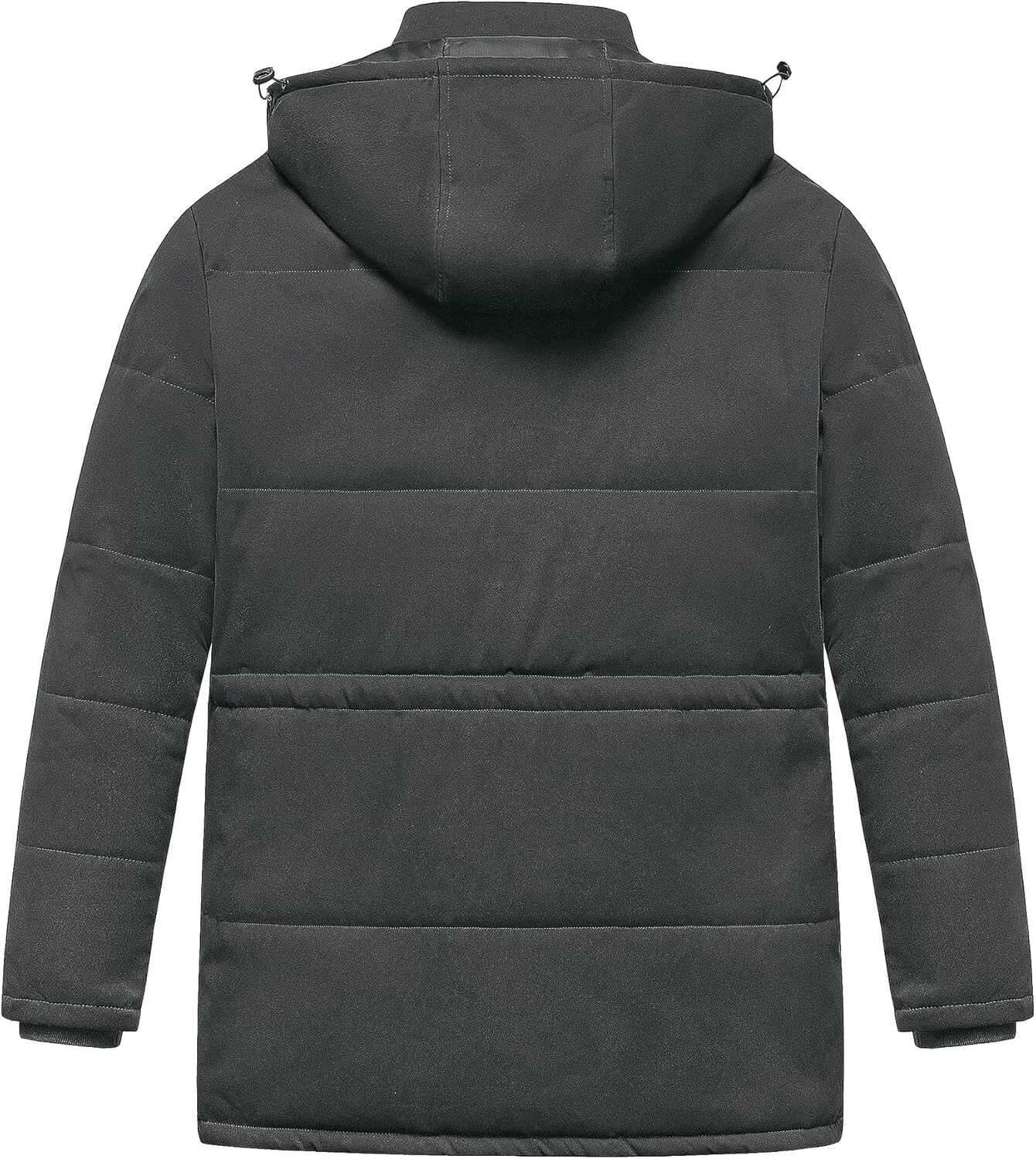 Chrisuno Men's Big and Tall Winter Coat Insulated Military Parka Jacket Waterproof Fleece Lined Thickened Detachable Hood