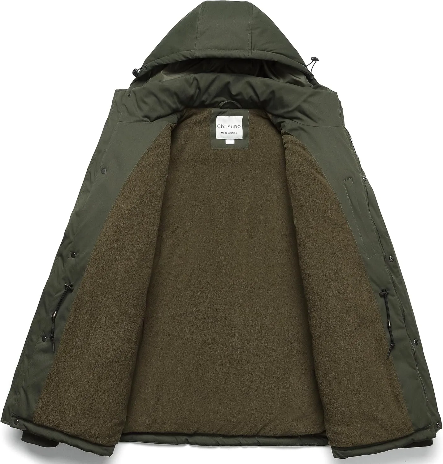 Chrisuno Men's Big and Tall Winter Coat Insulated Military Parka Jacket Waterproof Fleece Lined Thickened Detachable Hood