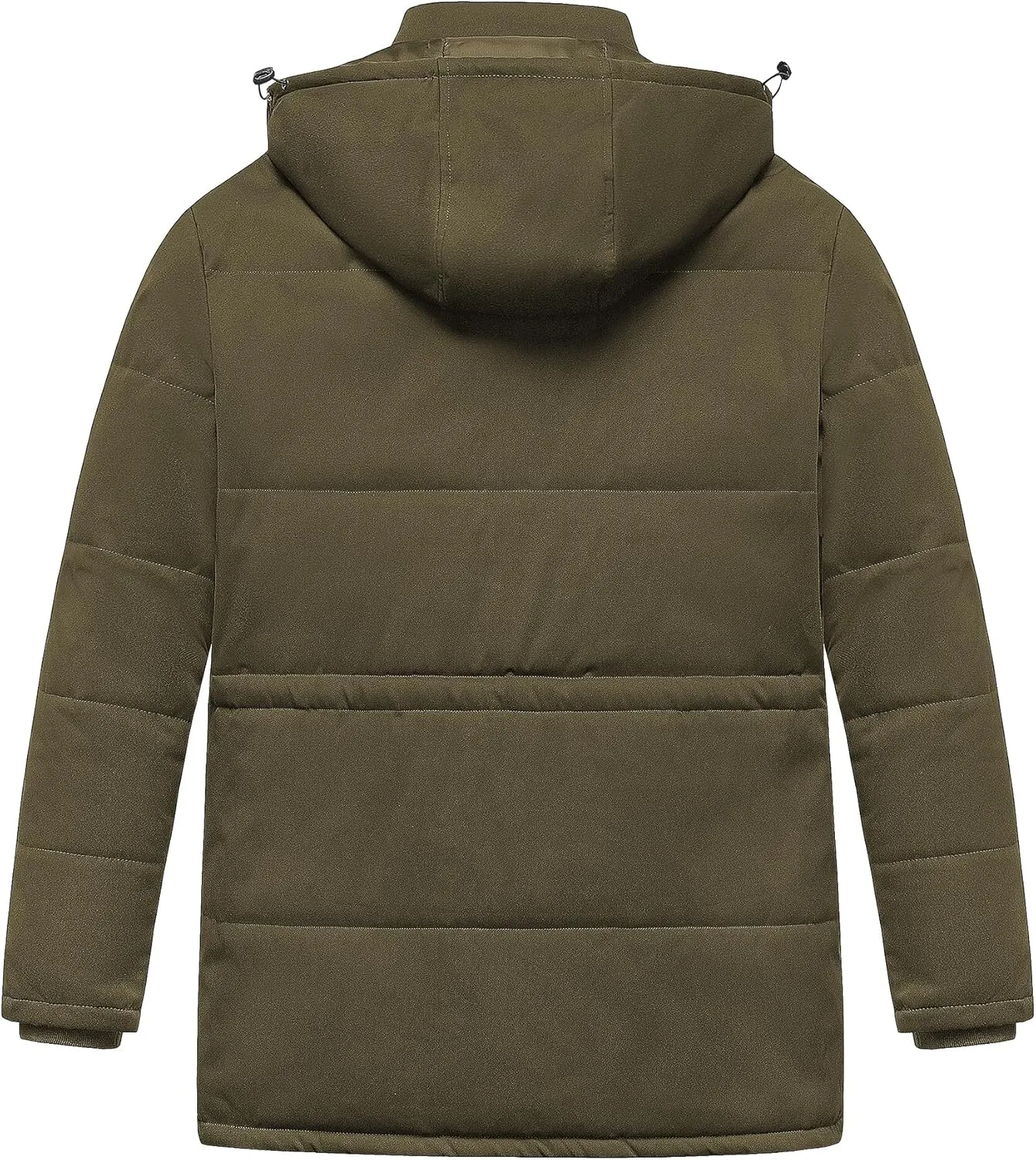 Chrisuno Men's Big and Tall Winter Coat Insulated Military Parka Jacket Waterproof Fleece Lined Thickened Detachable Hood