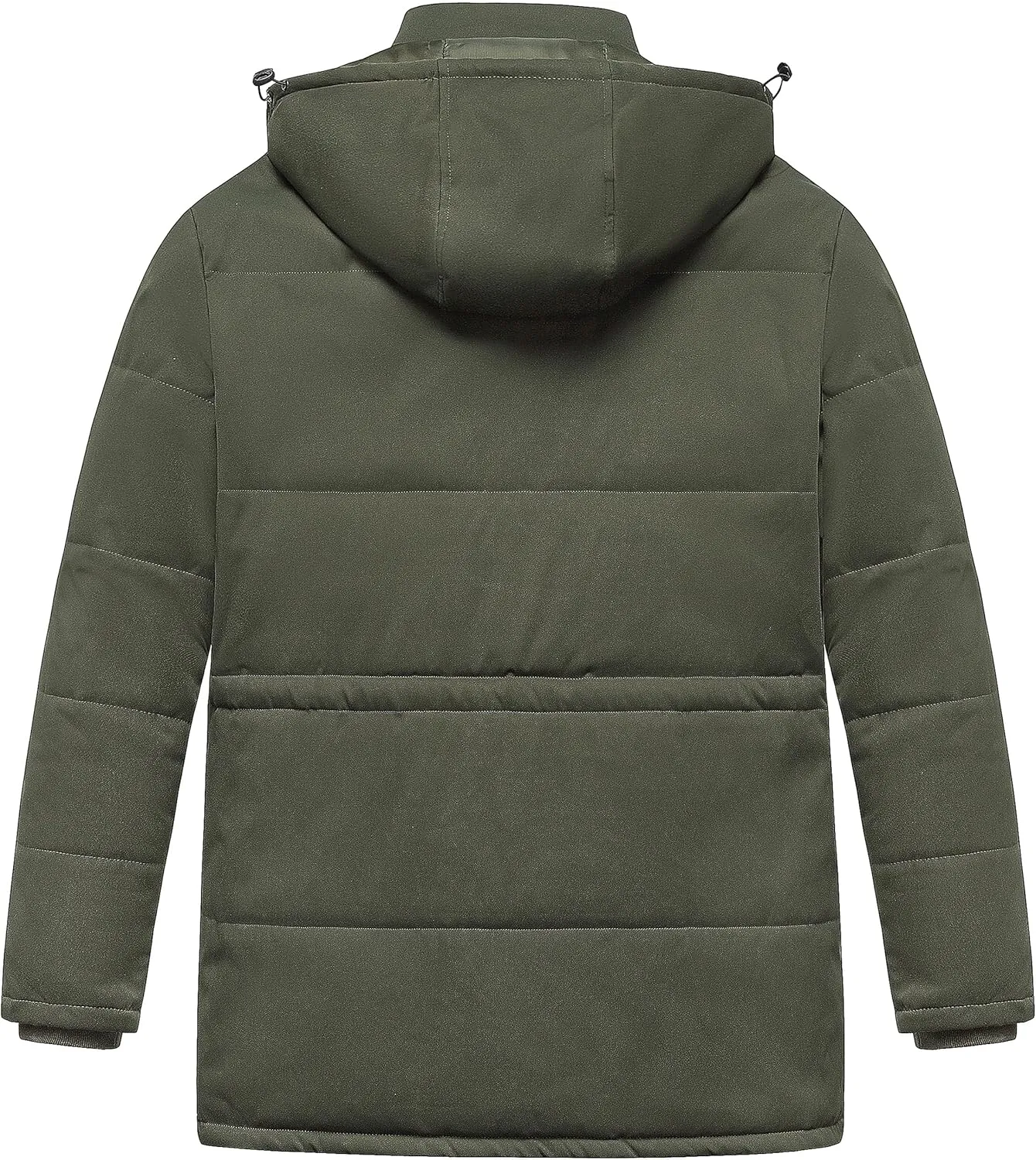 Chrisuno Men's Big and Tall Winter Coat Insulated Military Parka Jacket Waterproof Fleece Lined Thickened Detachable Hood