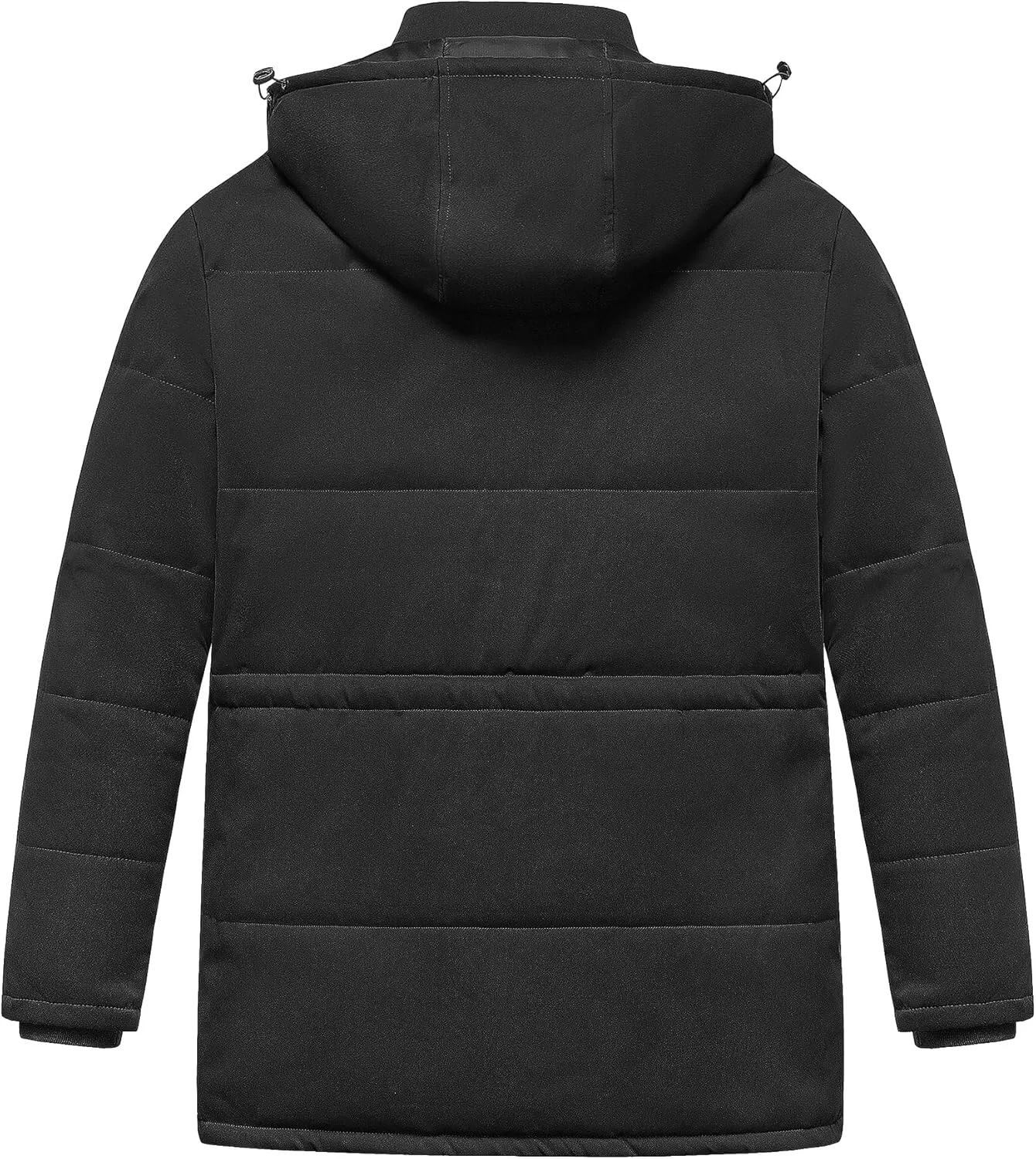 Chrisuno Men's Big and Tall Winter Coat Insulated Military Parka Jacket Waterproof Fleece Lined Thickened Detachable Hood