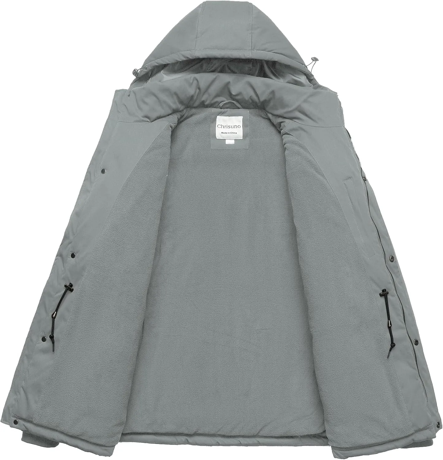 Chrisuno Men's Big and Tall Winter Coat Insulated Military Parka Jacket Waterproof Fleece Lined Thickened Detachable Hood