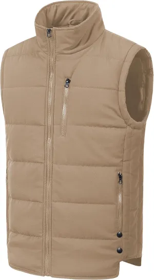 Chrisuno Men's Lightweight Winter Puffer Ski Vest Jacket Packable Outerwear