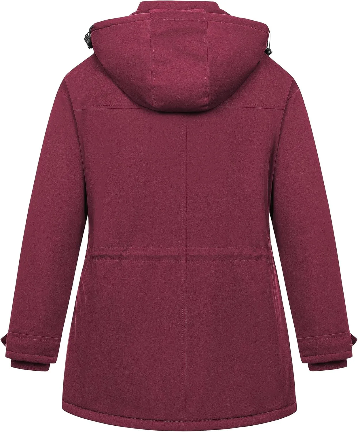 Chrisuno Women's Plus Size Winter Coat Insulated Military Parka Jacket Waterproof Fleece Lined Thickened Detachable Hood