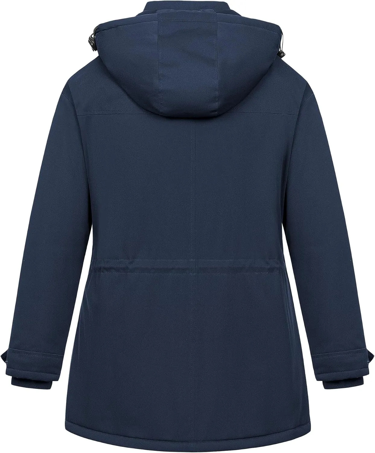 Chrisuno Women's Plus Size Winter Coat Insulated Military Parka Jacket Waterproof Fleece Lined Thickened Detachable Hood