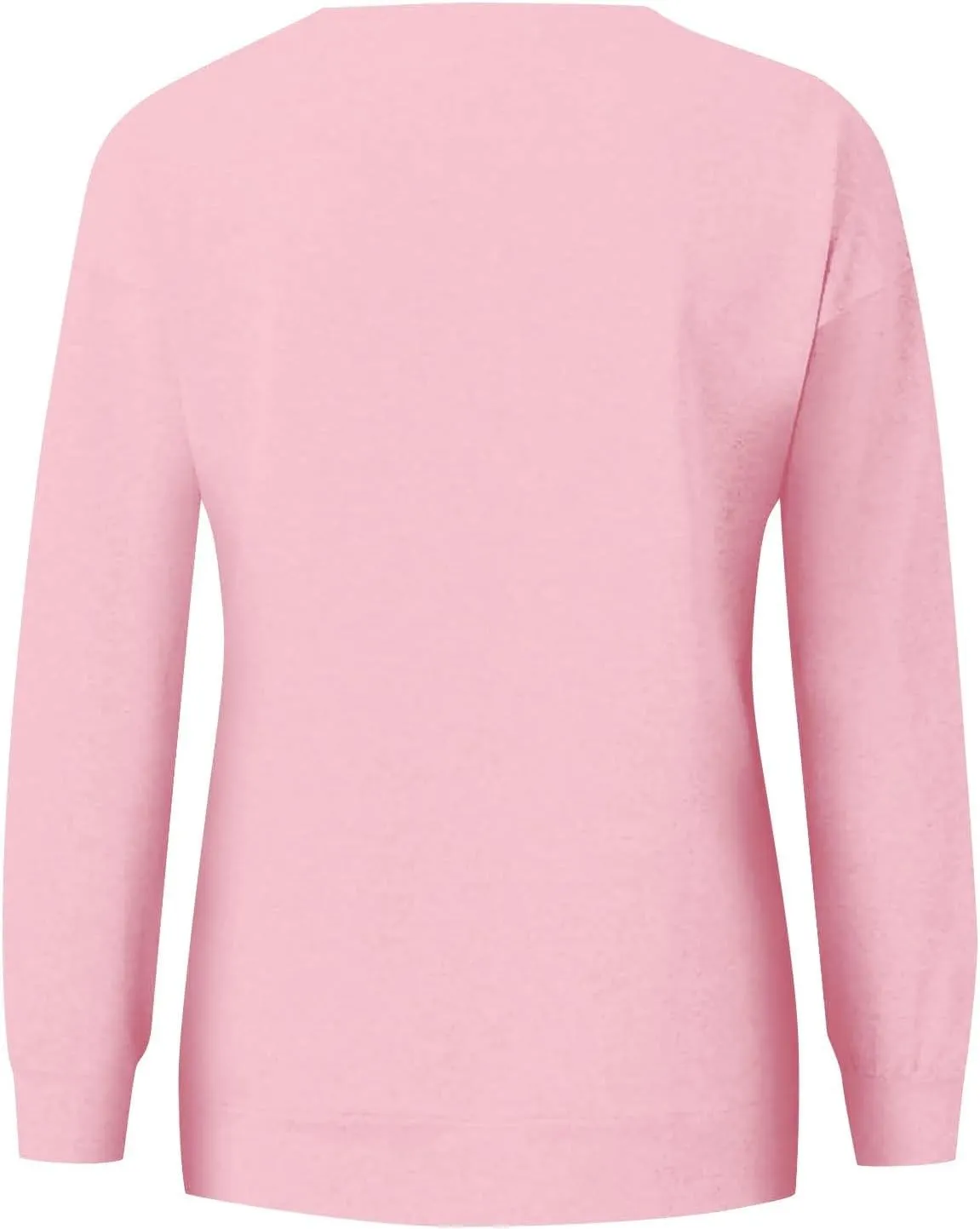 Crew Neck Sweatshirts Women Fleece Long Sleeve Cute Sweatshirts No Hooded Preppy Soft Tunic Hoodie with Pockets