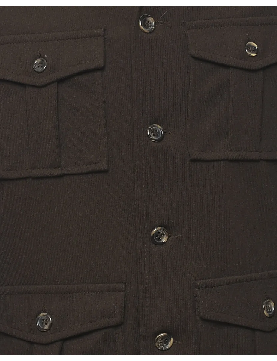 Dark Brown Classic Safari Jacket - M