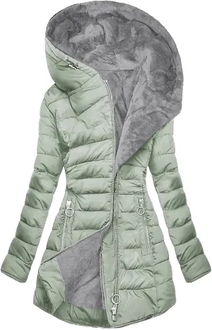 Dcvmvmn Women's Winter Down Jacket Casual Hooded Cotton Outerwears Padded Puffer Parkas Coats