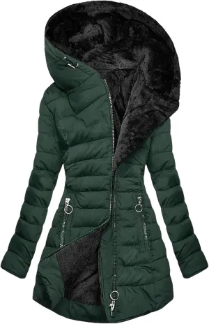 Dcvmvmn Women's Winter Down Jacket Casual Hooded Cotton Outerwears Padded Puffer Parkas Coats