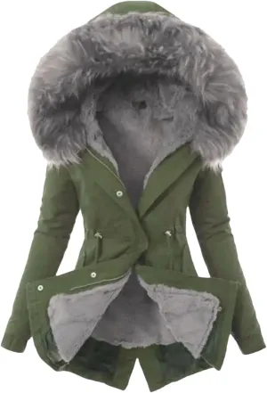 Dcvmvmn Women's Winter Hooded Cotton Jacket Casual Slim Padded Parkas Coat Wadded Warm Overcoat