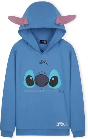 Disney Stitch Hoodie for Girls Teens Soft Hooded Sweatshirt Warm Pullover Sweater Activewear Sports Youth Hoodie Stitch Gifts (Blue, 11-12 Years)