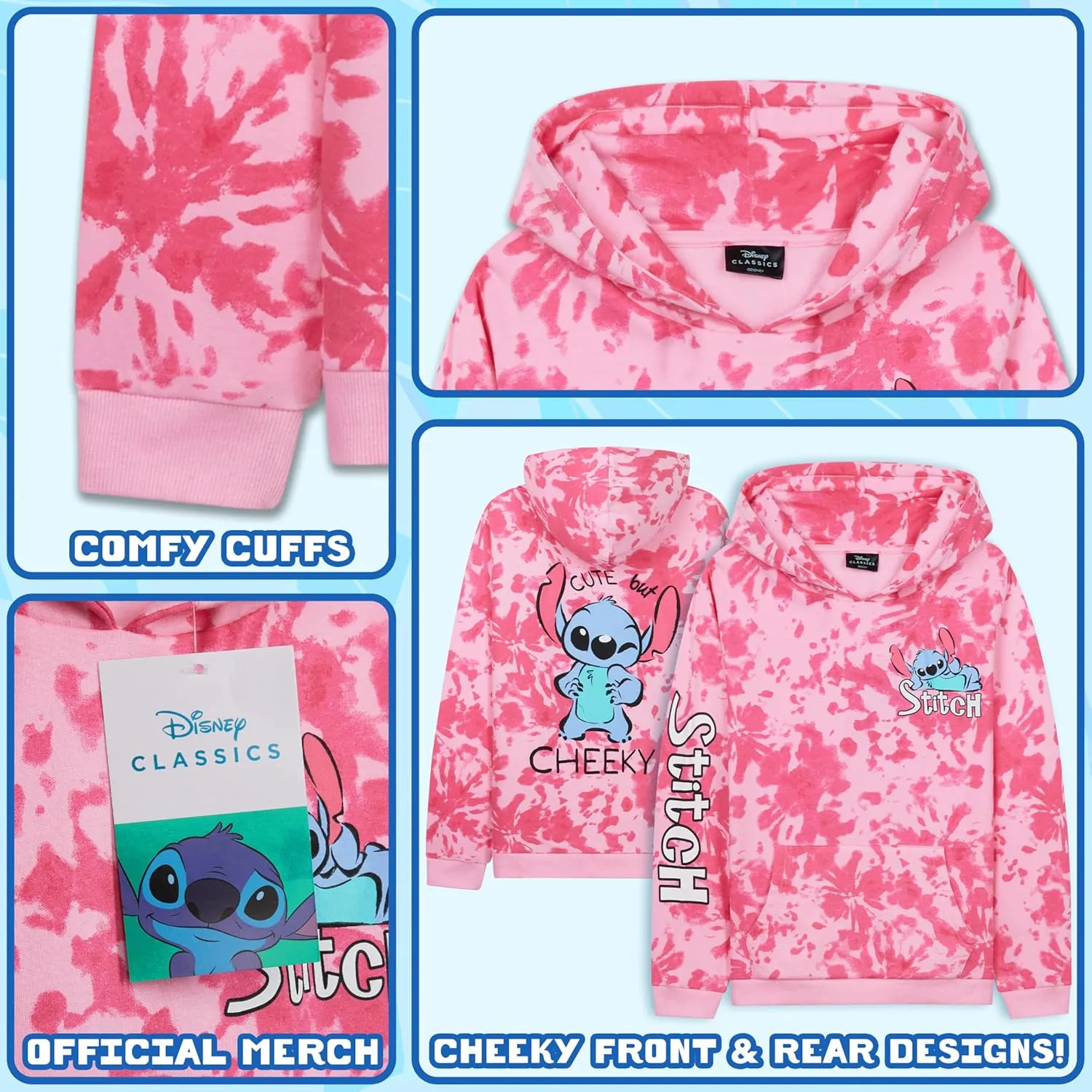 Disney Stitch Hoodie for Girls Teens Soft Hooded Sweatshirt Warm Pullover Sweater Activewear Sports Youth Hoodie Stitch Gifts