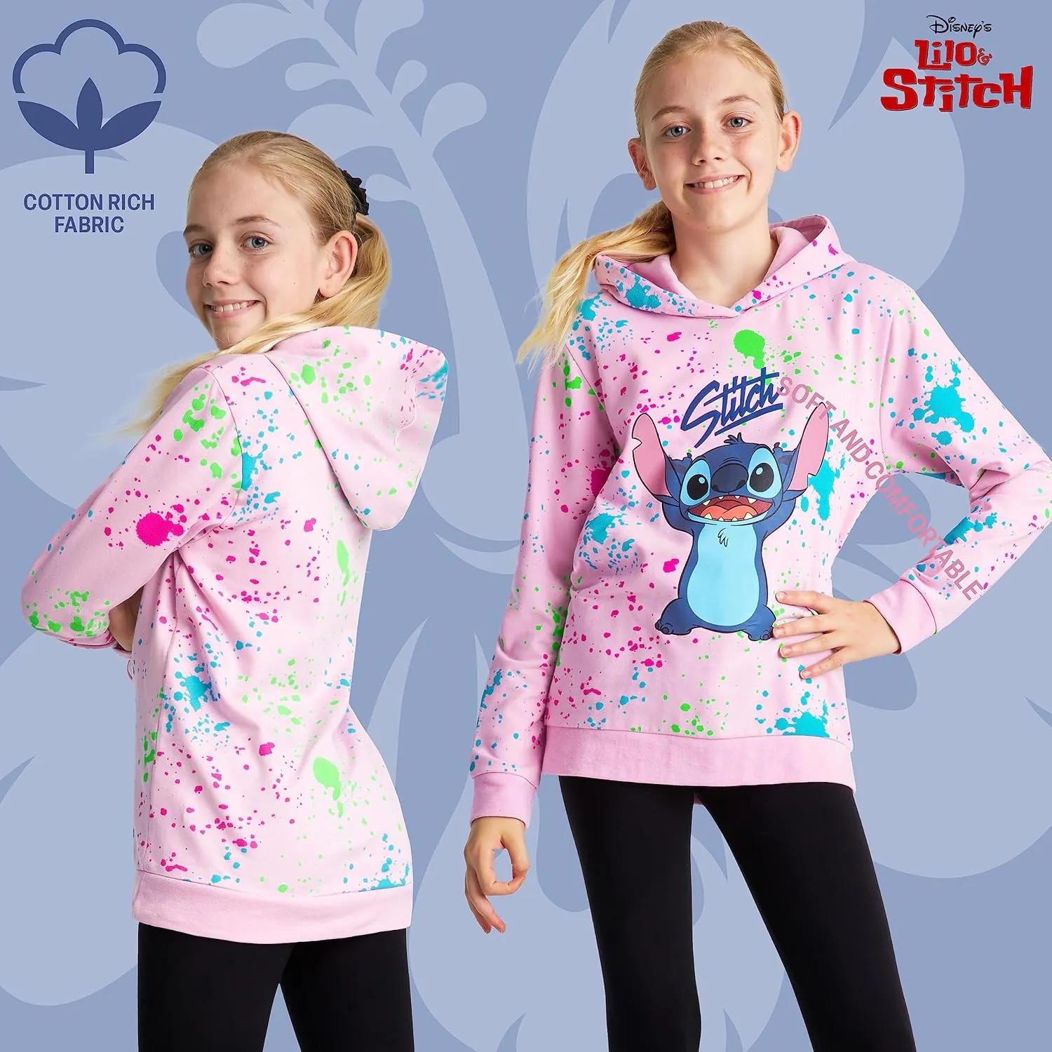 Disney Stitch Hoodie for Girls Teens Soft Hooded Sweatshirt Warm Pullover Sweater Activewear Sports Youth Hoodie Stitch Gifts