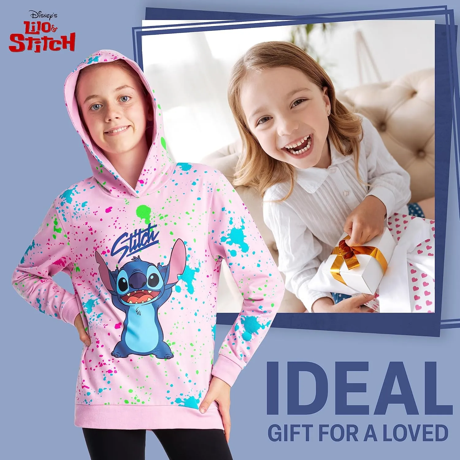 Disney Stitch Hoodie for Girls Teens Soft Hooded Sweatshirt Warm Pullover Sweater Activewear Sports Youth Hoodie Stitch Gifts