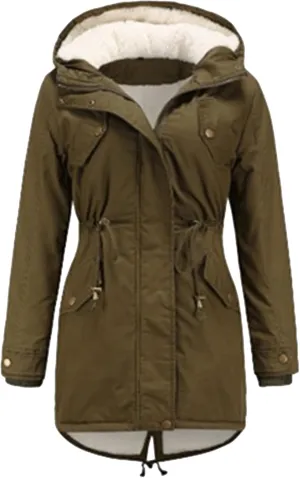 EFOFEI Women Winter Thick Jacket Removable Hood Warm Faux Fur Collar Parkas Polar Fleece Lined Parka with Pockets